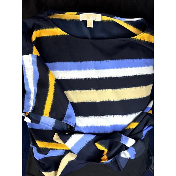 Michael Kors Women's Navy‎ Westcliff Side Tie Blouse size Large - Picture 1 of 4
